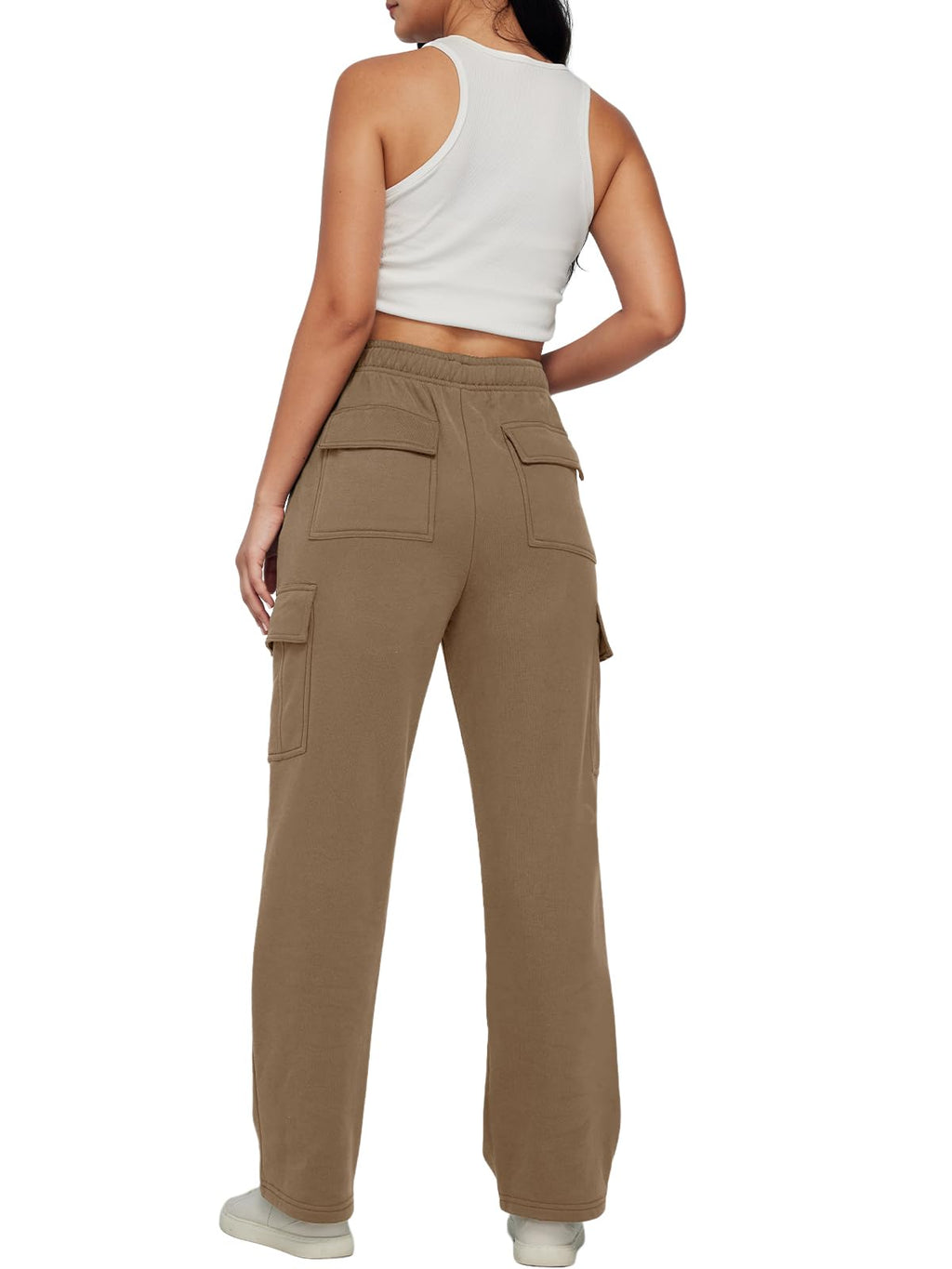 AUTOMET Womens Cargo Sweatpants Baggy Fleece High Waisted Joggers Sweat Pants Athletic Pants