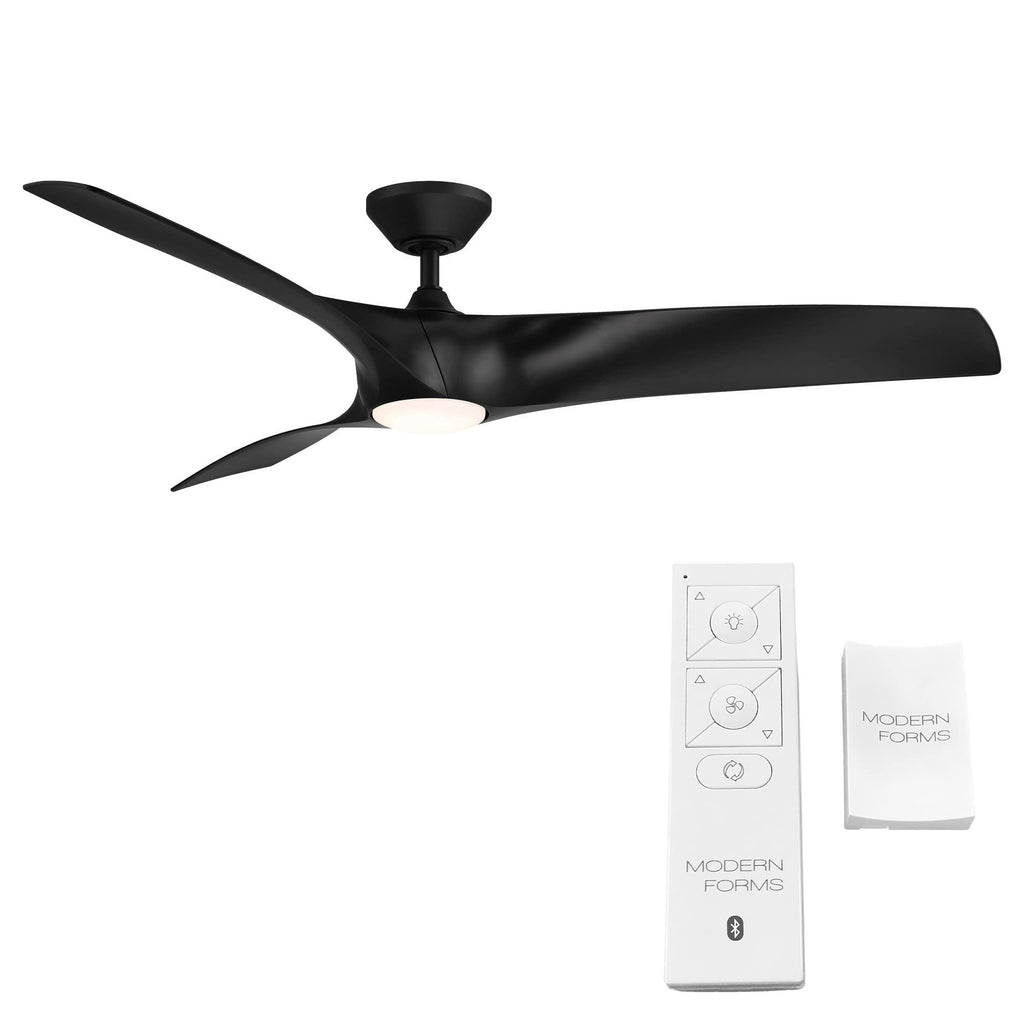 Modern Forms Zephyr Smart Indoor and Outdoor 3-Blade Ceiling Fan 52in Bronze/White Oak with Adjustable CCT 2700K-3000K-4000K-5000K LED Light Kit and Remote Control