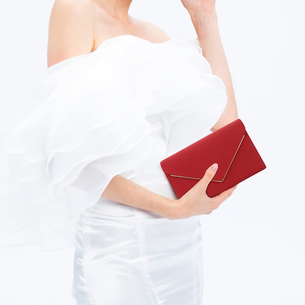 BBjinronjy Clutch Purse for Women Evening Bags Handbags for Wedding Party Cocktail Prom Faux Suede Crossbody Shoulder Bag