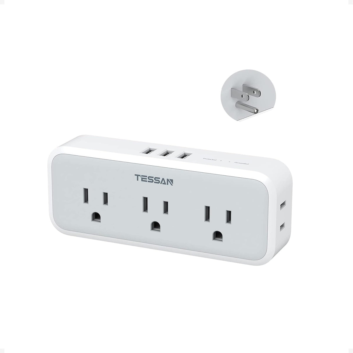 Multi Plug Outlet Extender, TESSAN Surge Protector Wall Plug Splitter with 5 Electrical Outlet Expander, Multiple Plug Adapter for Travel Home Office