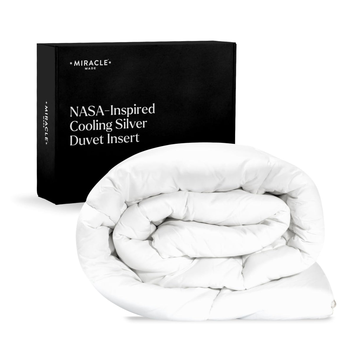 Miracle Made All-Season Duvet Insert Comforter – Silver-Treated Breathable Cotton Fabric, Pet Hair Resistant, Cool-to-The-Touch Bedding – Fits King/CaliKing Bed Cover, Stone