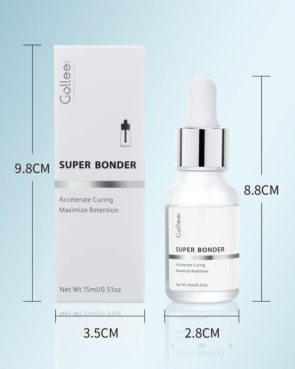 Super Bonder for Eyelash Extension Longer Retention Lash Glue Accelerator Eyelash Bonder for Lash Extensions Lash Sealant Lash Bonder Adhesive Companion Eyelash Extension Bonder -15ML