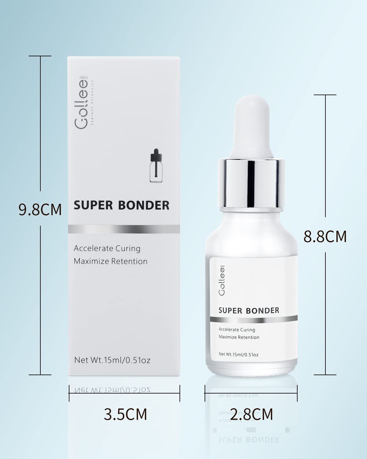 Super Bonder for Eyelash Extension Longer Retention Lash Glue Accelerator Eyelash Bonder for Lash Extensions Lash Sealant Lash Bonder Adhesive Companion Eyelash Extension Bonder -15ML