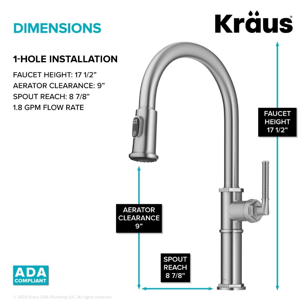 KRAUS Allyn Transitional Bridge Kitchen Faucet with Pull-Down Sprayhead in Brushed Gold, KPF-3121BG