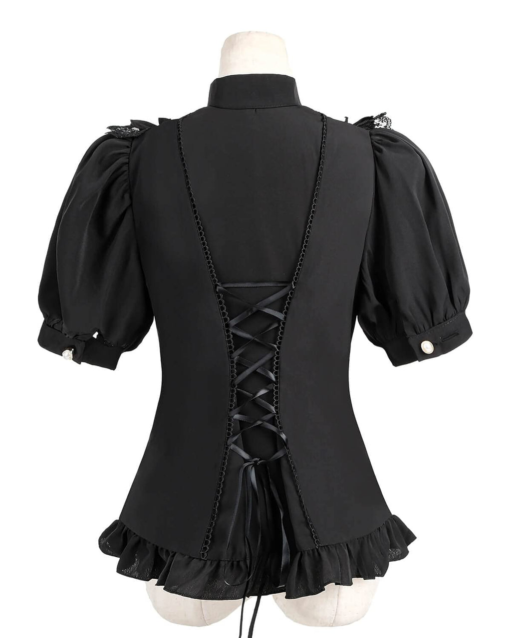 Nuoqi Victorian Blouse Womens Gothic Shirt Vintage Long Sleeve Lotus Ruffle Tops