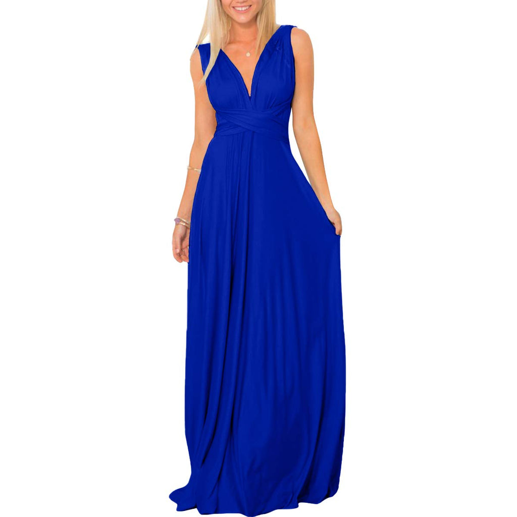 Women Transformer Hi Low Evening Long Prom Dress Halter Convertible Multi Way Spaghetti Strap Wedding Cocktail Maxi Gown