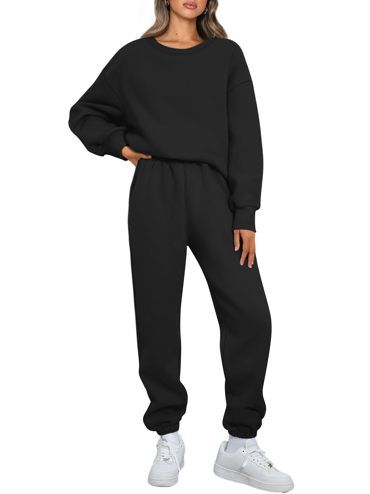 AUTOMET Womens 2 Piece Outfits Sweatsuit Lounge Sets Matching Sweat Set Pockets