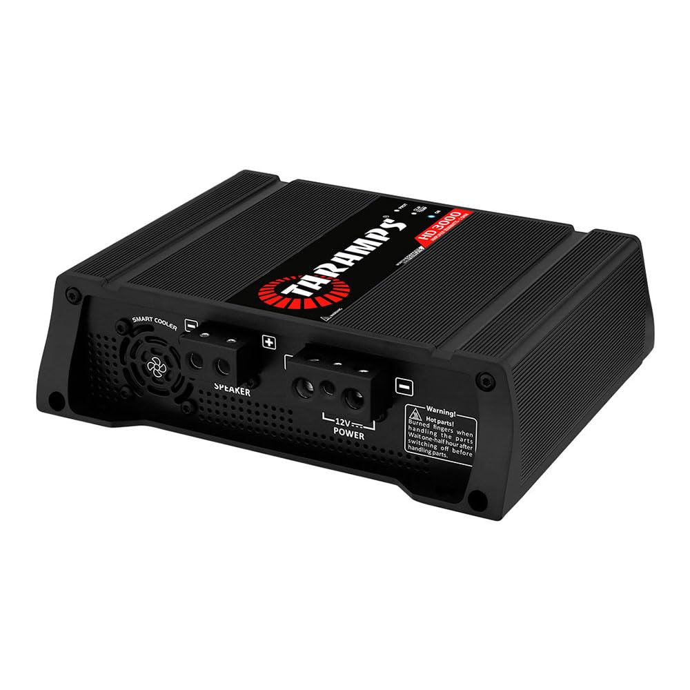 Taramps HD 3000 2 Ohms Black 1 Channel 3000 Watts RMS MAX Full Range Car Audio Monoblock LED Monitor Indicator Class D Amplifier Crossover, HD 3k