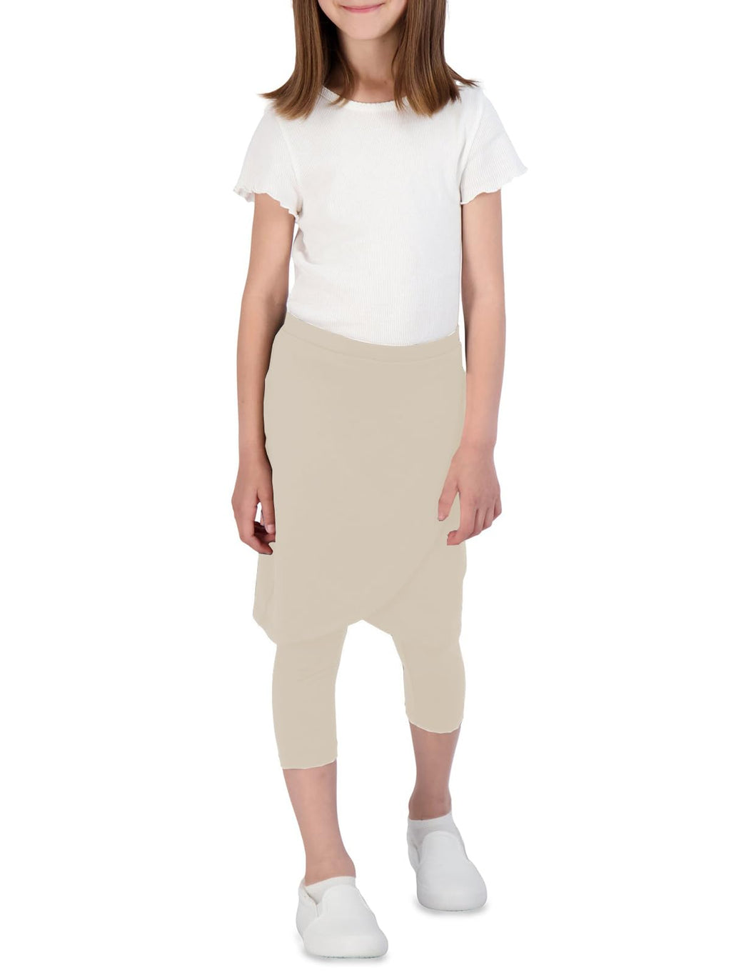 CharmWM Girls High Elastic Waist Capri Pants Kids Cute Active Golf Tennis Skorts Leggings Skirts Trousers