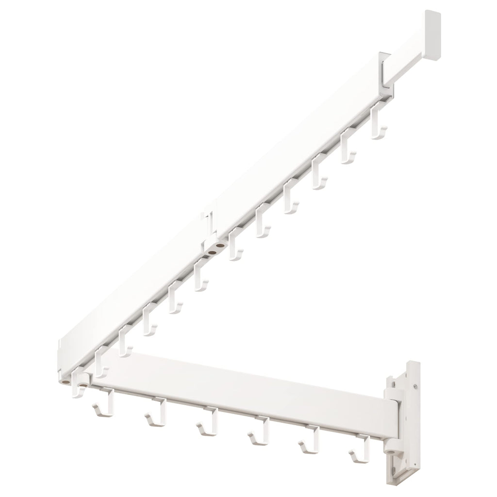 HEILAIYI Clothes Drying Rack for Laundry,Wall Mounted Clothes Hanger Rack,Folding,Retractable,Collapsible(J Shape Hooks)