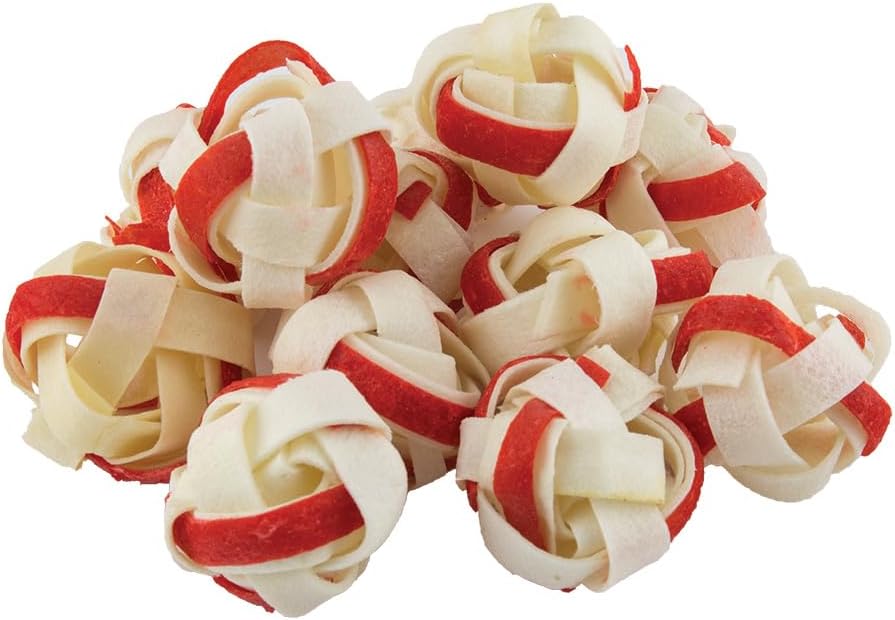 Dingo Goof Balls Rawhide Treats For Small Dogs, With Real Chicken, 18 Ct