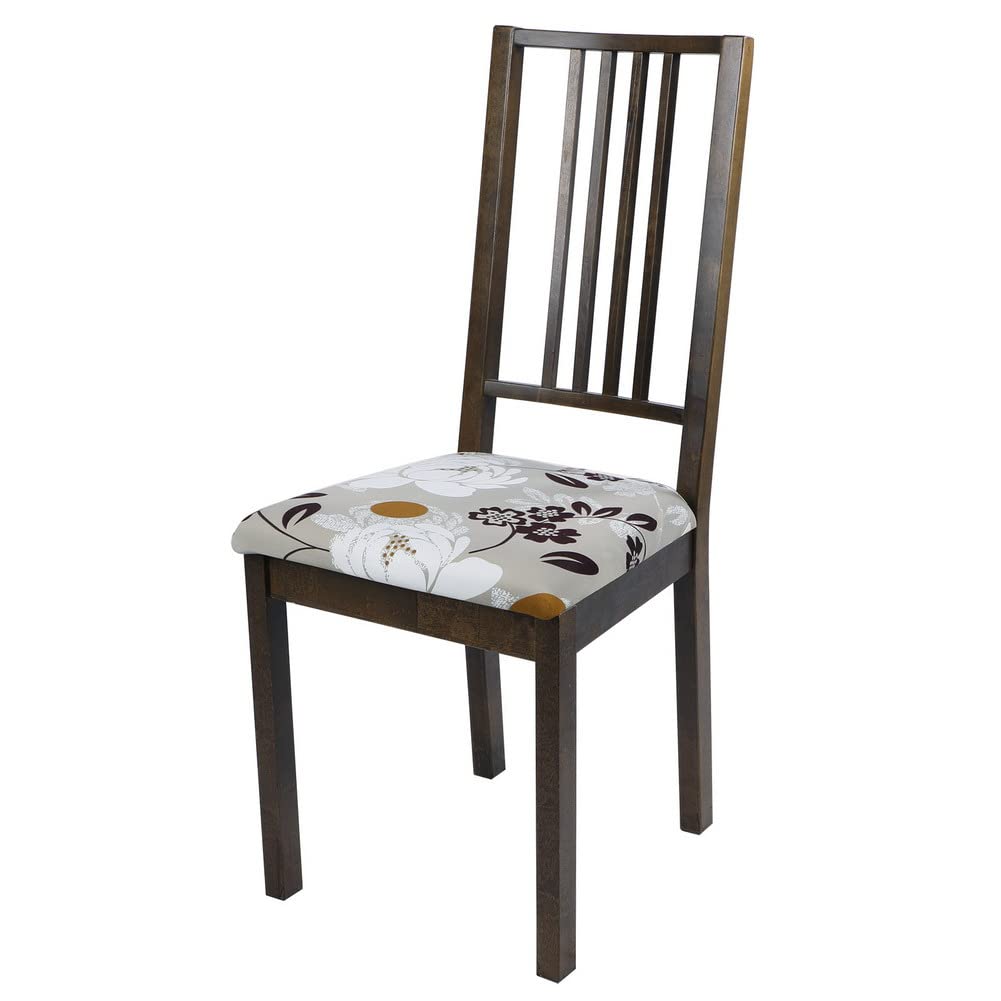 SearchI Seat Covers for Dining Room Chairs Stretch Printed Chair Seat Covers Set of 2, Removable Washable Upholstered Chair Seat Protector Cushion Slipcovers for Kitchen, Office(Ball Flower)