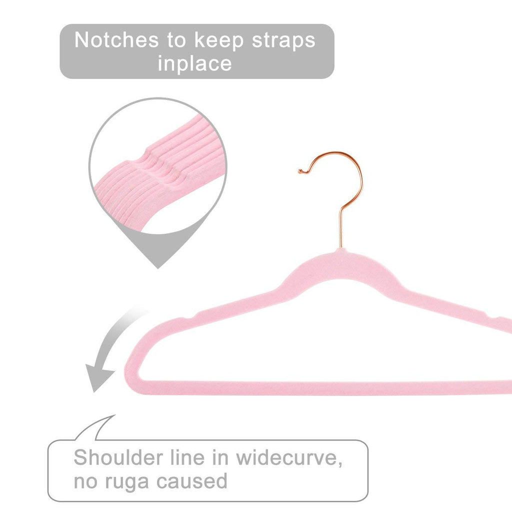MIZGI Baby Velvet Hangers,Non-Slip Kids & Toddler Hangers,11.8 Inch Hangers for Baby Clothes,Pack of 50(Black/Black)