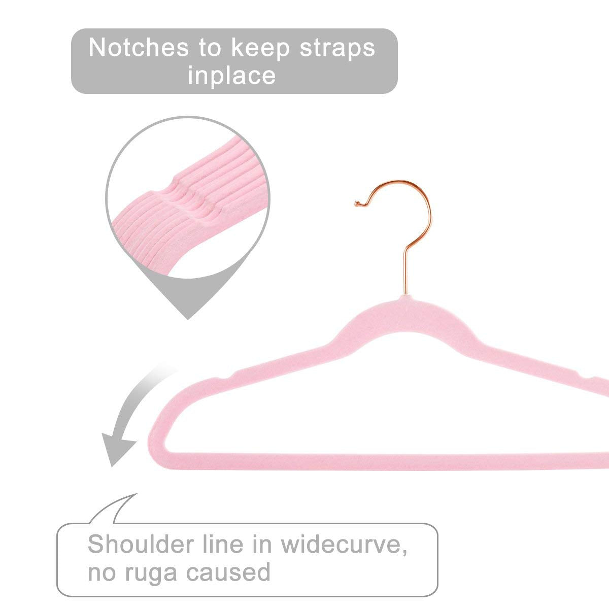 MIZGI Baby Velvet Hangers,Non-Slip Kids & Toddler Hangers,11.8 Inch Hangers for Baby Clothes,Pack of 50(Black/Black)