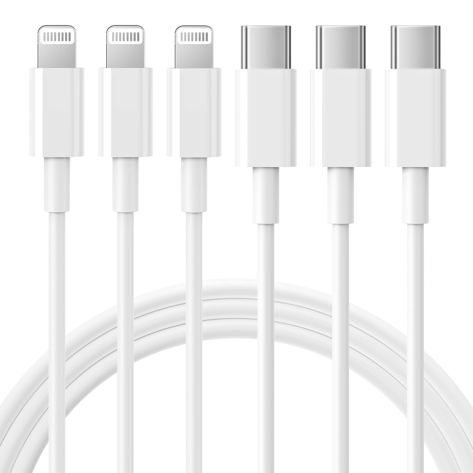 USB C to Lightning Cable 3Pack 3FT [MFi Certified] iPhone Fast Charger Cable USB-C Power Delivery Charging Cord for iPhone 14/13/12/12 PRO Max/12 Mini/11/11PRO/XS/Max/XR/X/8/8Plus/iPad, White