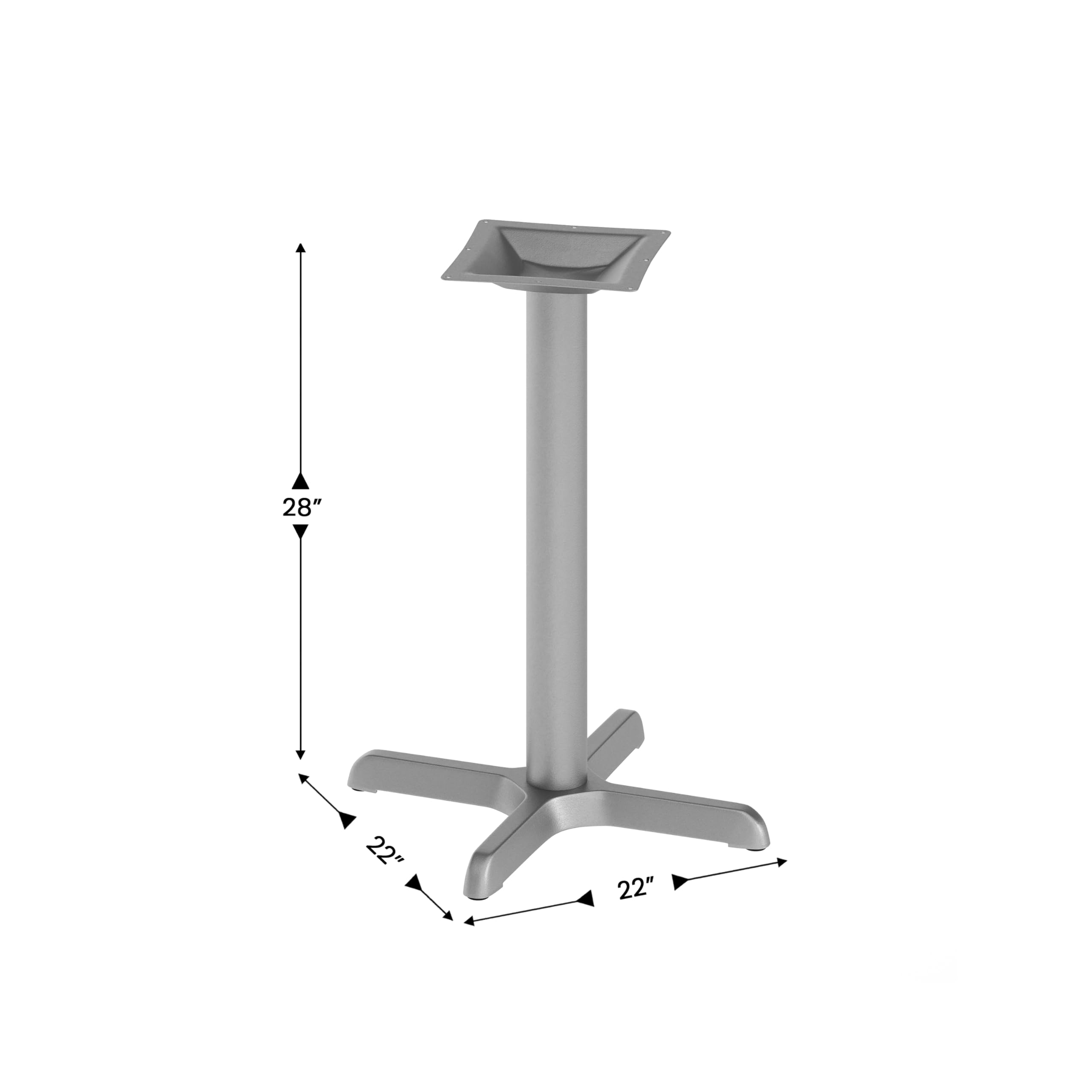Flash Furniture Beverly 22'' x 22'' Restaurant Table X-Base with 3'' Dia. Table Height Column