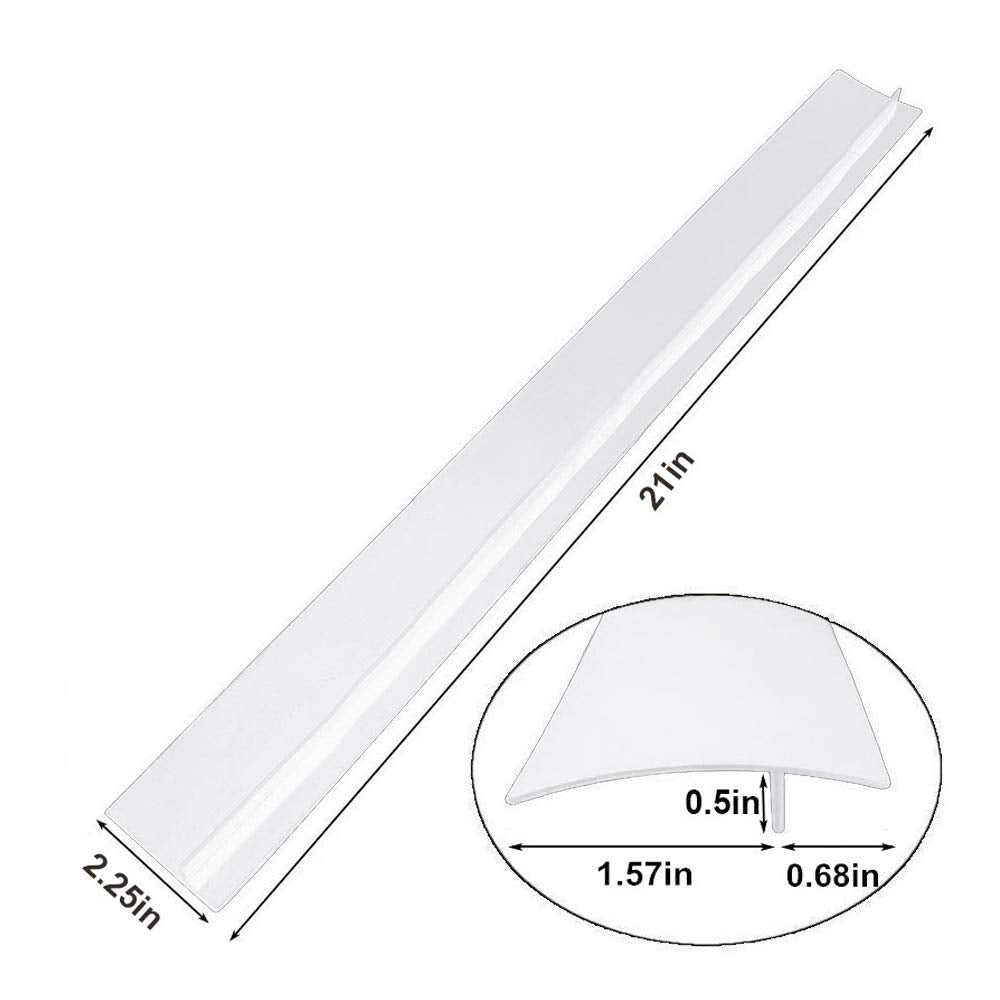 FLSEPAMB Silicone Stove Gap Covers, 2 Pack Heat Resistant Oven Gap Filler Seals Gaps with Anti-Slip Mirror Base, Stain Resistant Stove Counter Gap Cover Silicone Strips Between Stovetop and Counter