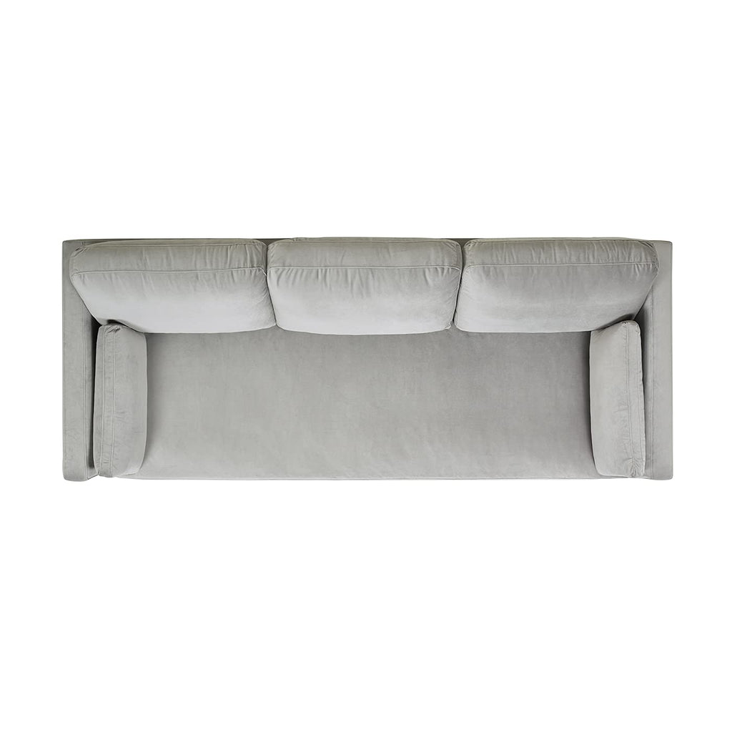 Jennifer Taylor Home Knox 84" Modern Farmhouse Performance Velvet Fabric Living Room Sofa Couch in Burnt Orange