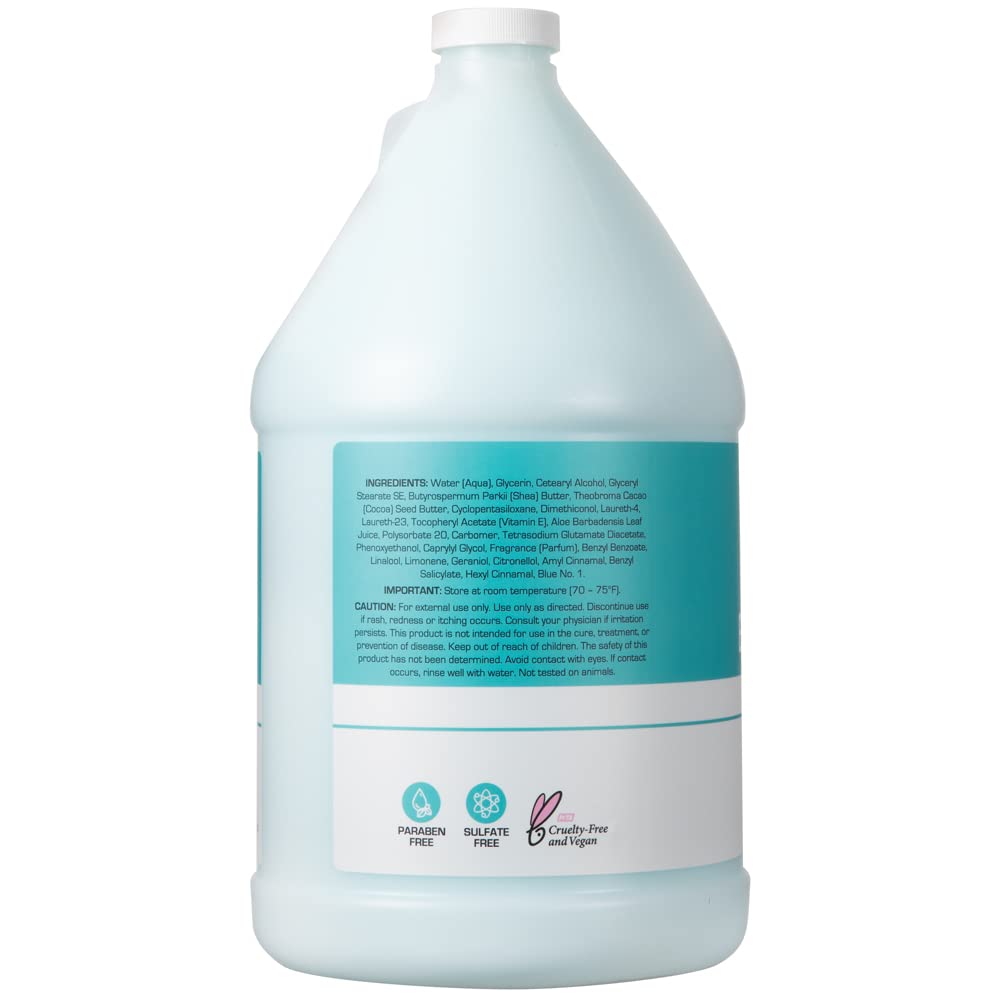 Ginger Lily Farms Club & Fitness Soothing Butter Lotion for Dry Skin, 100% Vegan & Cruelty-Free, Aloe Vera Scent, 1 Gallon (128 fl oz) Refill