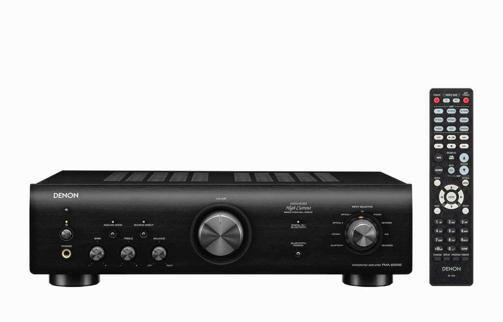 Denon PMA-600NE Bluetooth Stereo Amplifier | 2 Channel Amplifier Home Audio | Integrated Amp | 70W x 2 | Built-in DAC & Phono Pre-Amp | Analog Mode | Advanced Ultra High Current Power