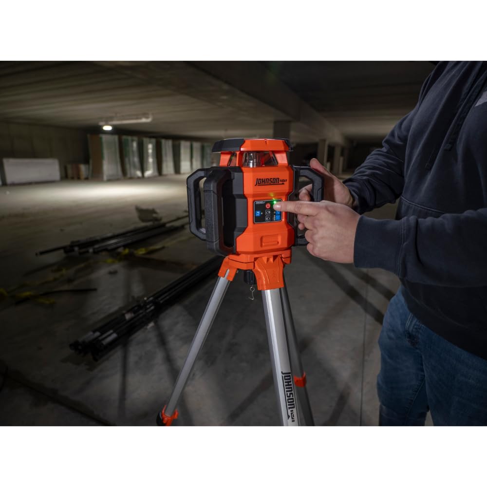 Johnson Level & Tool 40-6541 High Accuracy Dual Slope Rotary Laser System, Red, 1 ‎Kit