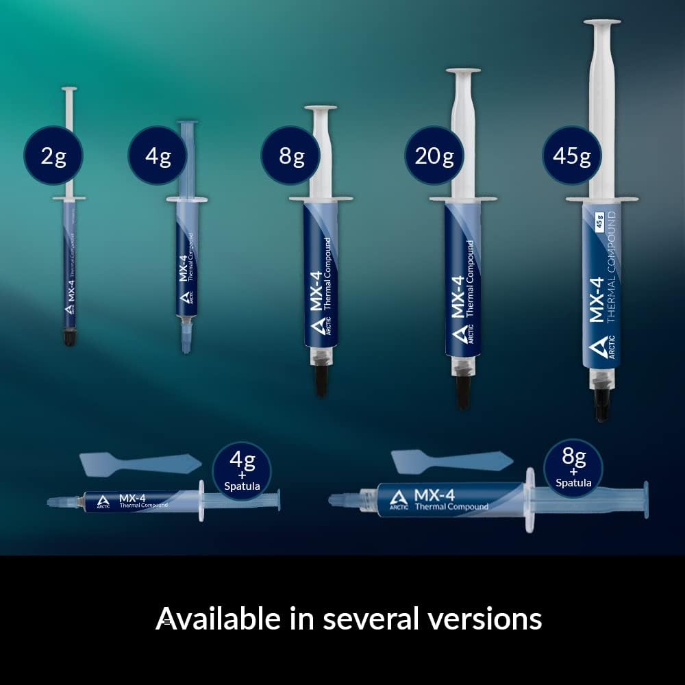 ARCTIC MX-4 (45 g) - Premium Performance Thermal Paste for All Processors (CPU, GPU - PC), Very high Thermal Conductivity, Long Durability, Safe Application, Non-Conductive