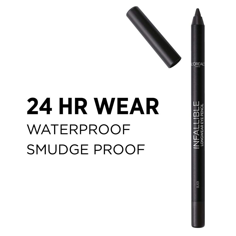 L'Oreal Paris Makeup Infallible Pro-Last Pencil Eyeliner, Waterproof and Smudge-Resistant, Glides on Easily to Create any Look, Aubergine, 0.042 oz.