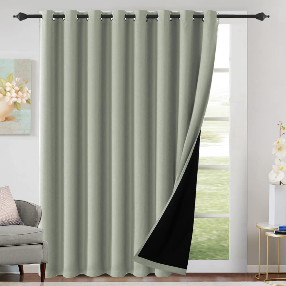 H.VERSAILTEX 100% Blackout Curtains Thermal Insulated Full Blackout Curtains for Living Room Energy Efficiency Window Drapes for Bedroom with Black Liners 1 Panel, 52x63 Inch, Burgundy