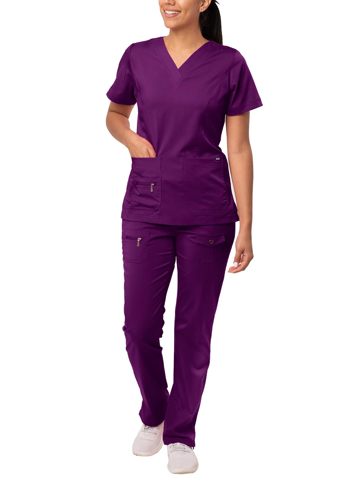 Adar Pro Breakthrough Plus Scrub Set for Women - Enhanced V-Neck Top & Multi Pocket Pants