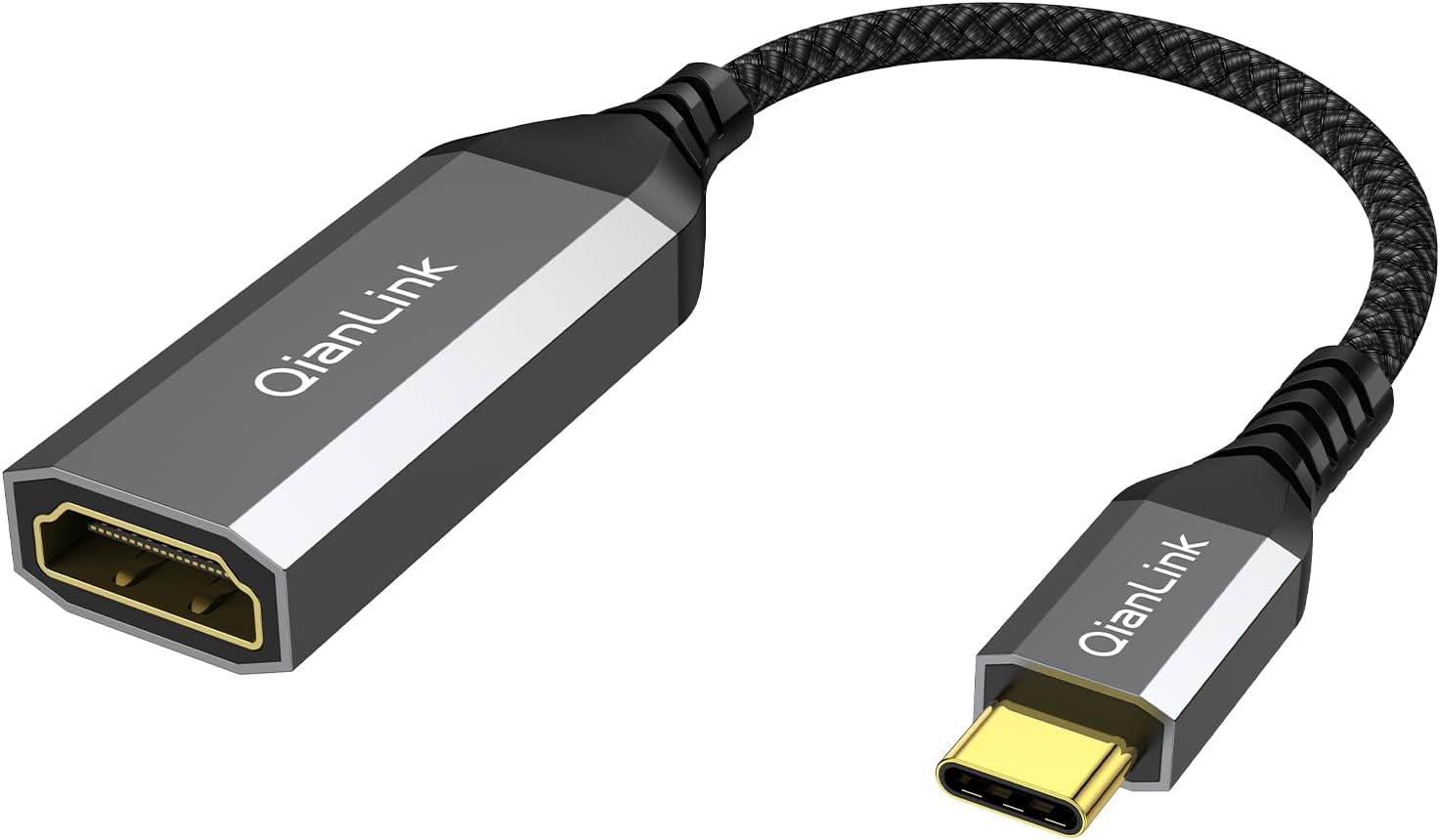 QianLink USB Type C to HDMI Adapter, USB C to HDMI 4K Cable [Thunderbolt 3/4] for MacBook Pro/Air 2023, iPhone 15 16 17 Pro Max, Dell XPS, Pixelbook, Surface, IPad Pro, iMac, XPS 17, Galaxy S25 S24