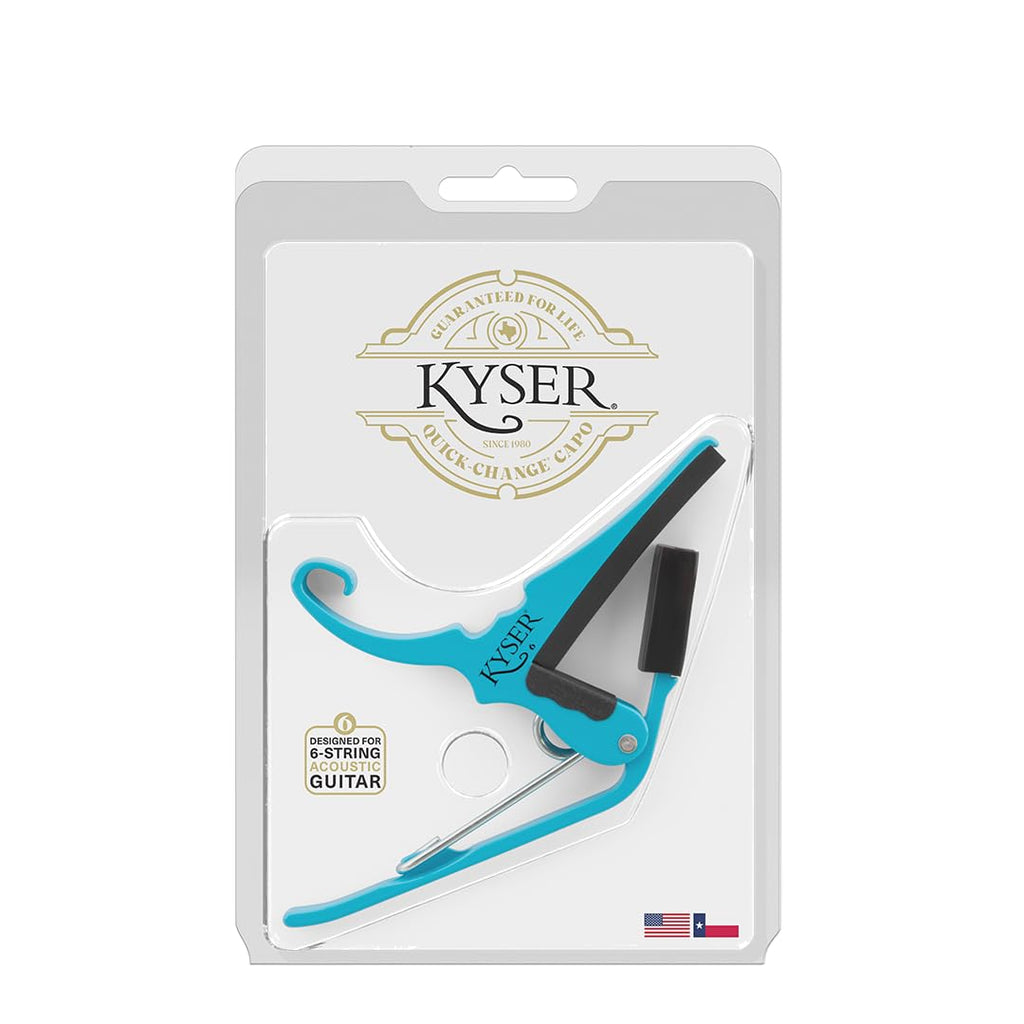Kyser Musical Products Quick-Change Guitar Capo, KG6ABA, Abalone - For 6-String Acoustic Guitars, Made in USA, Quality, Strong, Lightweight, Quick & Easy Key Changes, Innovative, Perfect Fit
