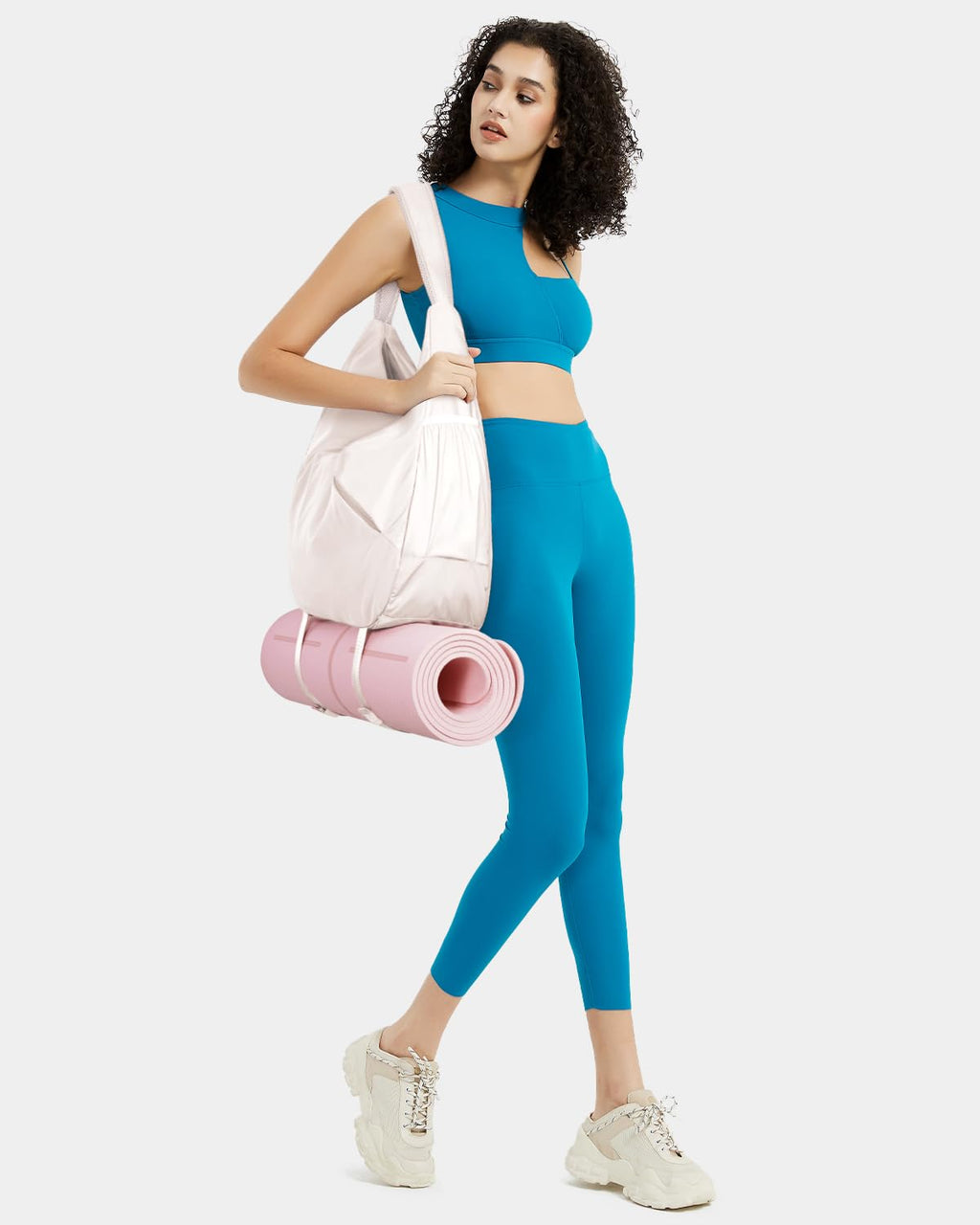 Ceneda Large Gym Bag for Women with Hidden Yoga Mat Holder & Shoe Compartment & Wet Pocket, Sports Duffle Bag for Travel