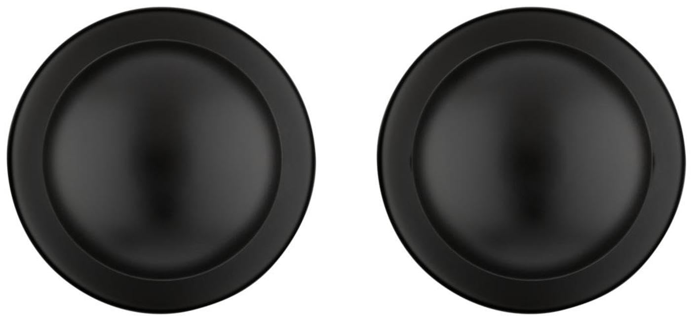 Kwikset Polo Dummy Door Knob, Single Sided Handle for Closets, French Double Doors, and Pantry, Matte Black Non-Turning Interior Push/Pull Door Knob, with Microban Protection