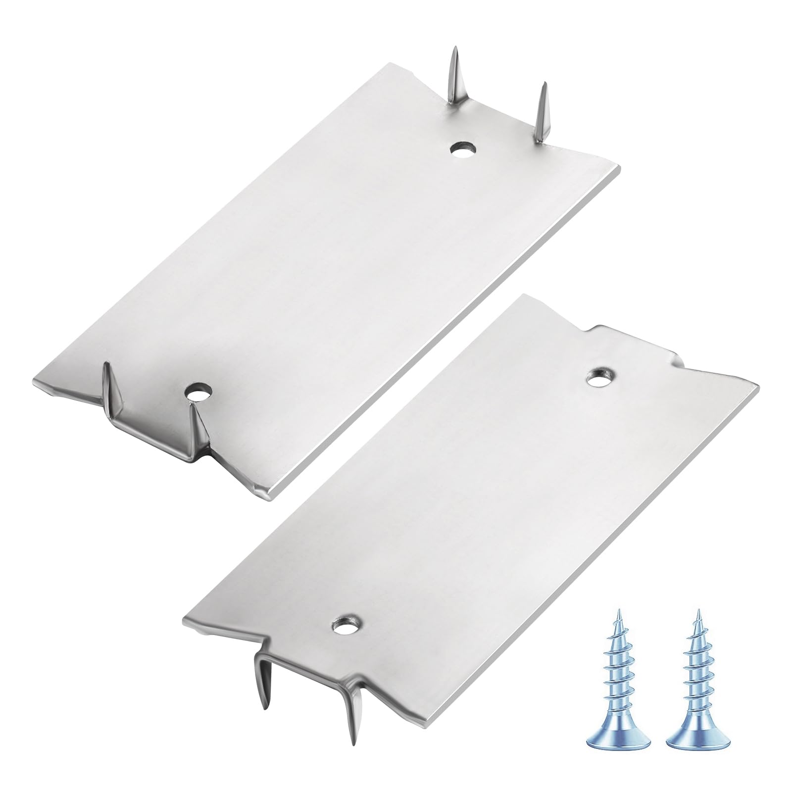 Wensilon(30 pcs) Stainless Steel 304 1.5X2 Inch 16-Gauge Anti-Nail Protection Plate Shield, Nail Plate for Wood Studs, Steel Cable Wire Protector Plate with Sharp Pointed Prongs