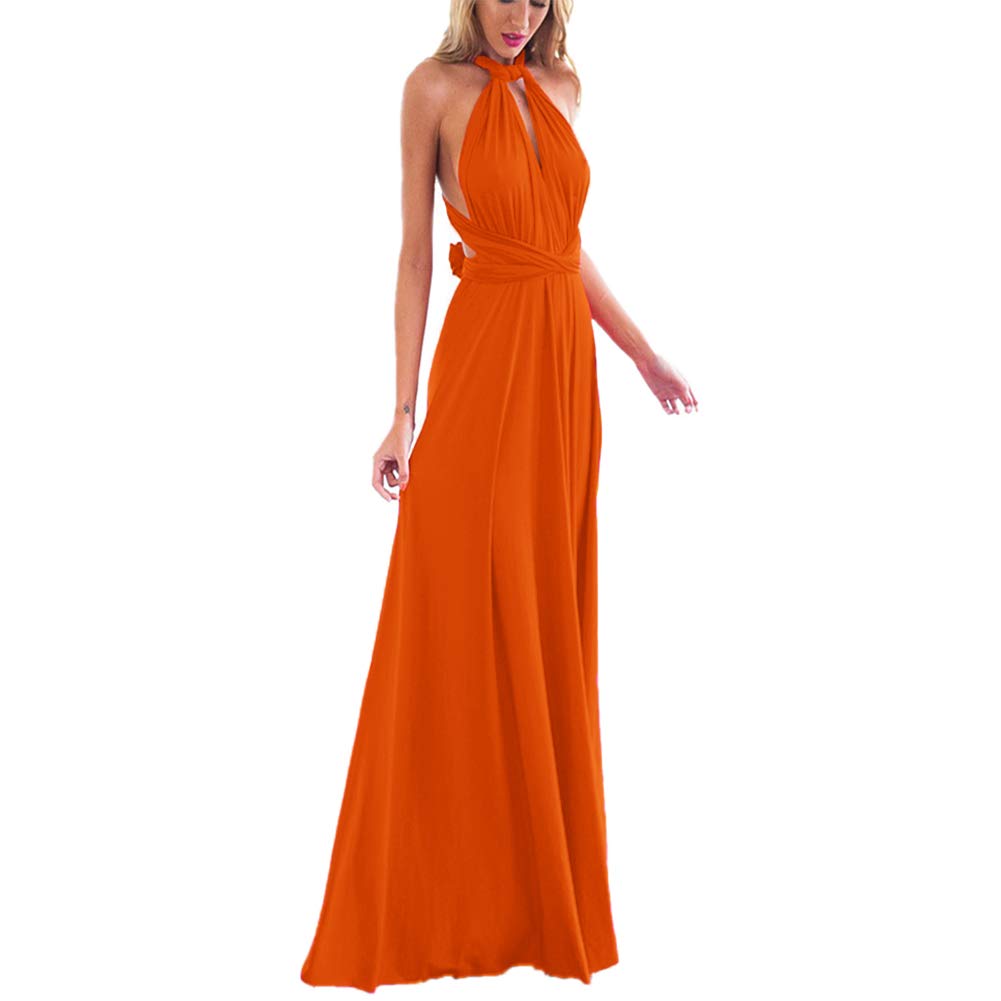 Women Transformer Hi Low Evening Long Prom Dress Halter Convertible Multi Way Spaghetti Strap Wedding Cocktail Maxi Gown