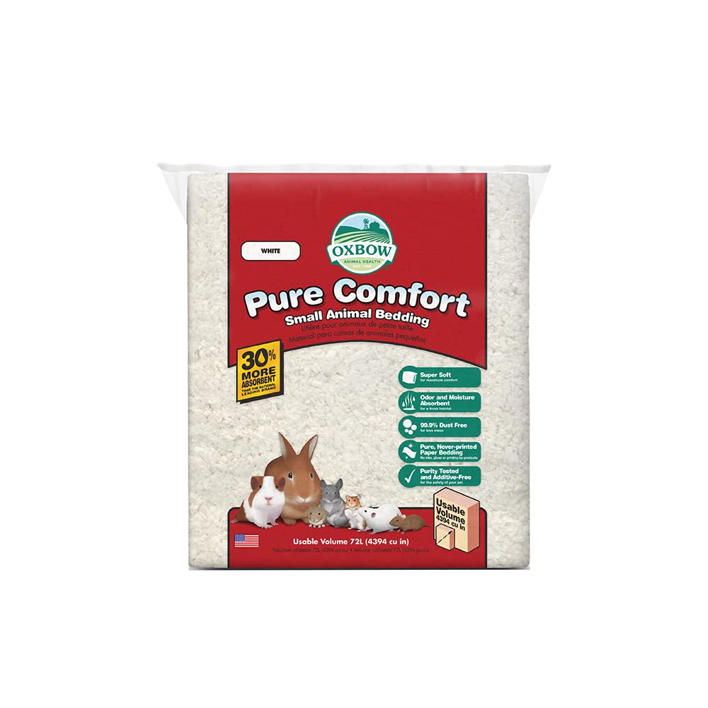 Oxbow Pure Comfort Bedding, Rabbit, Hamster, & Guinea Pig Bedding, Bunny Supplies for Litter Box, Pet Safe, Bunny Litter Box, Guinea Pig Cage, 99.9% Non-Dust, Blended, 36 Liter Bag
