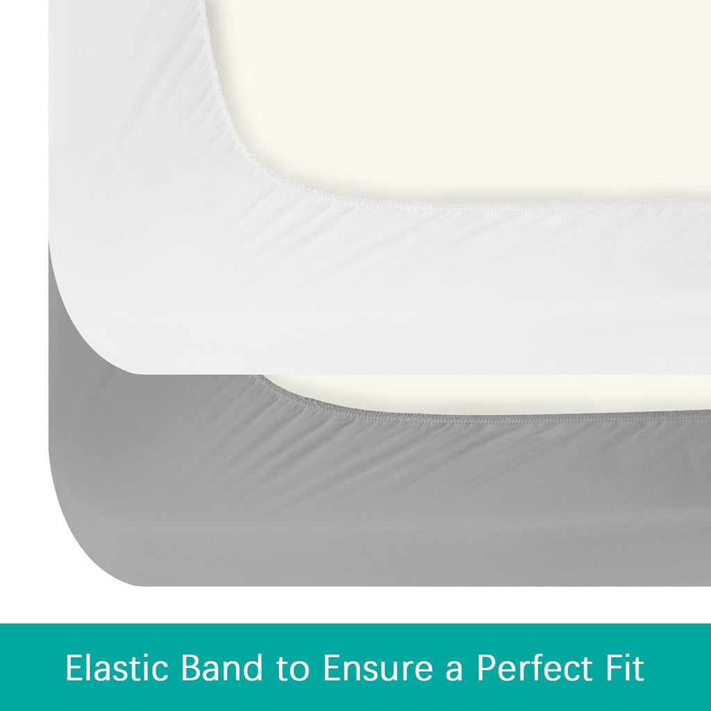 2 Pack Twin Mattress Protector Waterproof, Noiseless & Soft Coverage Mattress Fitted Sheet Twin with Deep Pocket up to 14", Super Breathable & Easy Wash Twin Size Mattress Protector