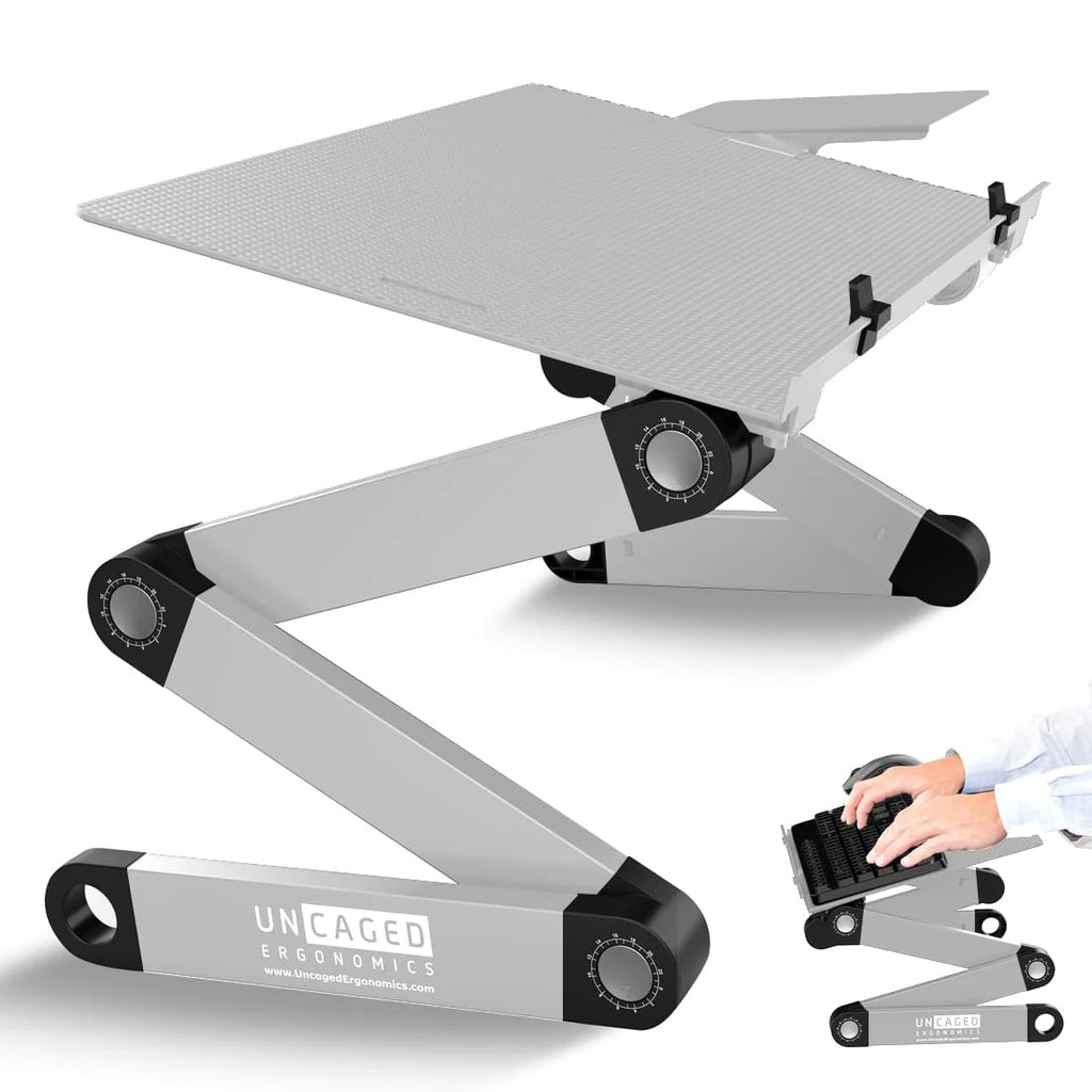 Uncaged Ergonomics WorkEZ Adjustable Computer Keyboard Stand for Desk, Keyboard & Mouse Riser, Ergonomic Portable Stand for Desktop, Computer Keypad Riser for Desk