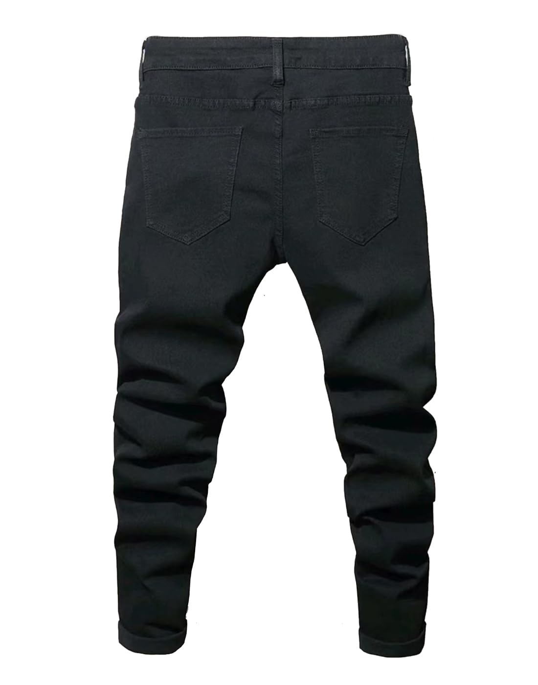 Boy's Skinny Fit Ripped Destroyed Distressed Stretch Slim Jeans Pants