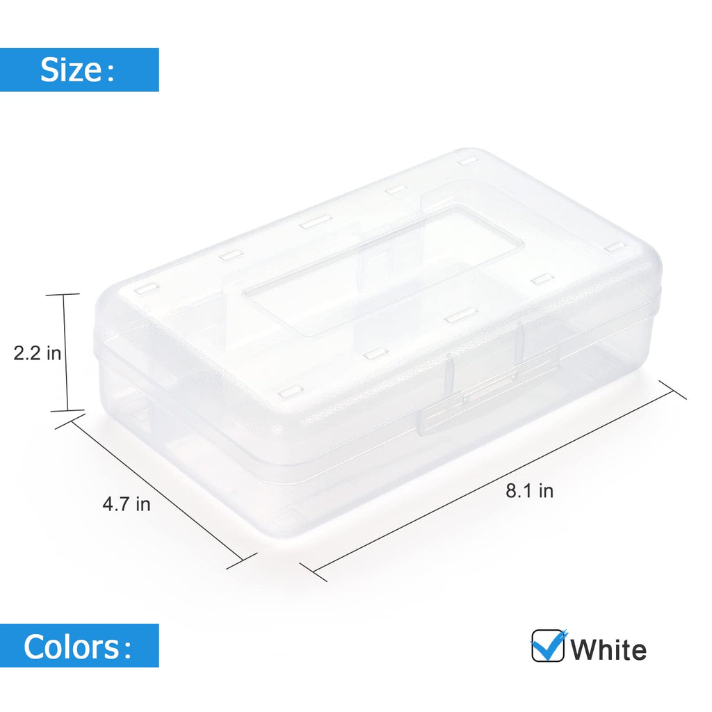 Tamaki 1 Pack Plastic Pencil Box Large Capacity Pencil Boxes Clear Boxes with Snap-tight Lid Stackable Design and Stylish Office Supplies Storage Organizer Box, Black
