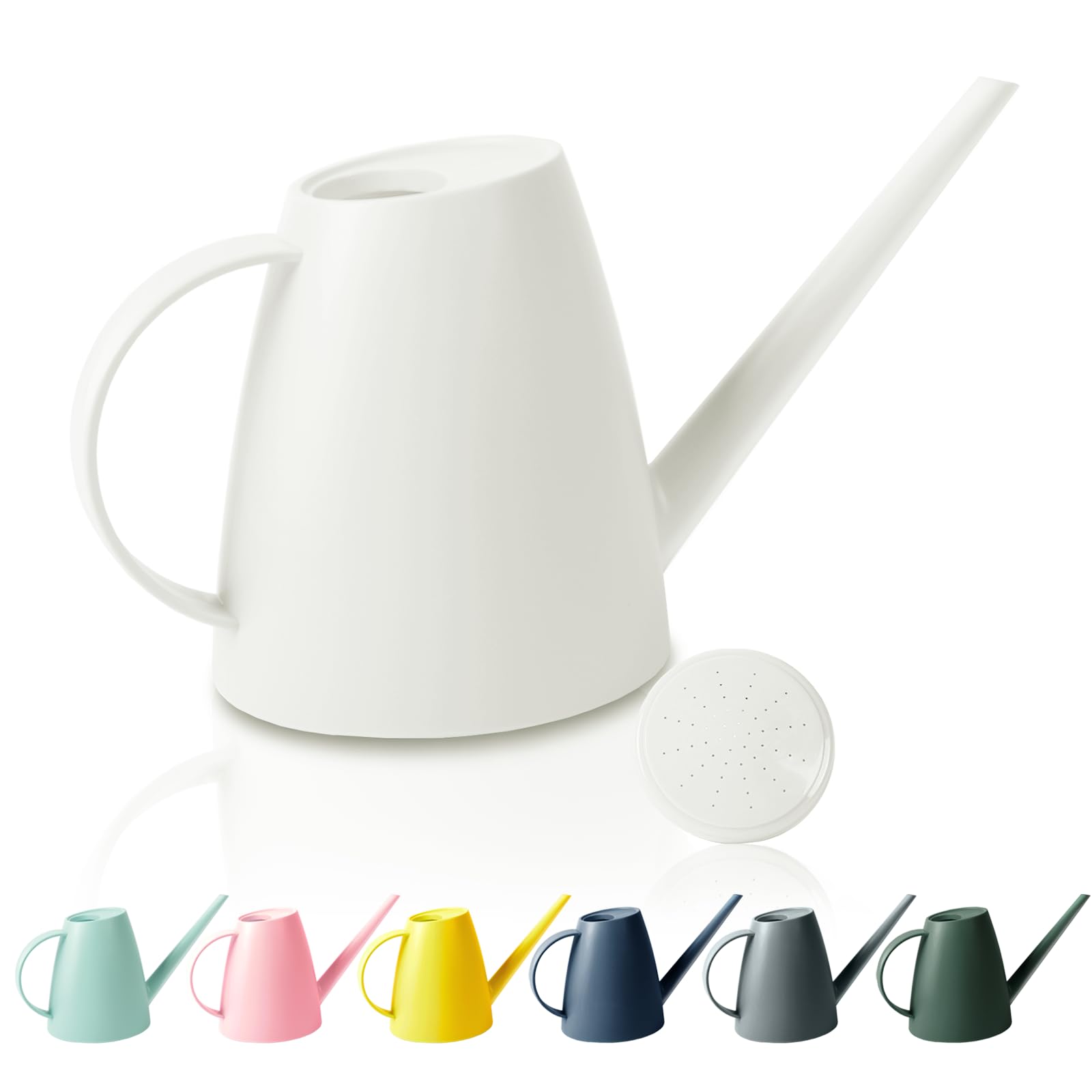 60 oz Watering Can for Indoor Plants, Small Plastic Watering Cans with Removable Nozzle, Long Spout Indoor Water Can for House Plants, Garden Flowers (1.8L 1/2 Gal)