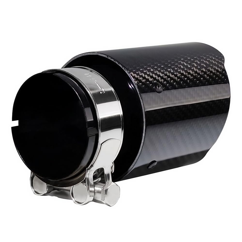 2"Inlet 3"Outlet Car Exhaust Tips Carbon Fiber Tailpipe Exhaust Pipe Tail Throat Tail Pipe Burnt Need Height>3.5 Inch Widht>3.5 Inch