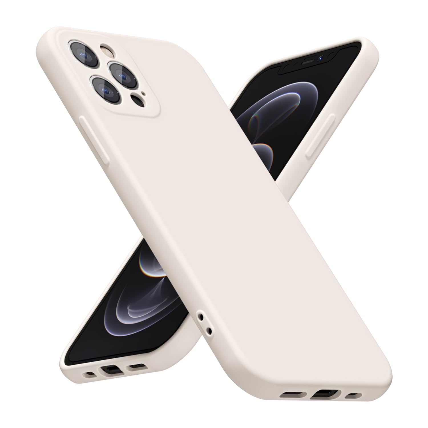 LoeoeL for iPhone 8 Plus/ 7 Plus Phone Case Silicone, Minimalist Ultra Thin Slim Soft Rubber Gel Solid Color Matte TPU Cute Case for Women, Girly Aesthetic Design & Camera Cover, Beige Stone Cream
