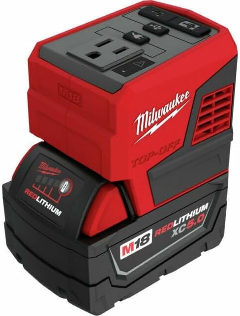MilwaukeeTool 2846 50 M18 18 Volt 175 Watt Lithium Ion Powered Compact Inverter with 5.0 Ah Battery