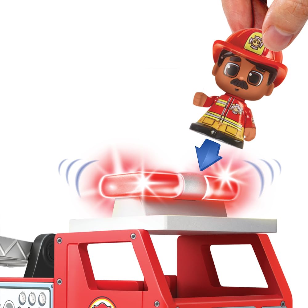 Tile Town Fire Station Magnetic Tiles Set, 66 Piece Kids Magnet Toy, Innovative Action Play Magnetic Tile Building Set Ages 3-6, Amazon Exclusive