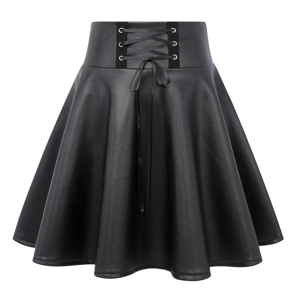 IDEALSANXUN Gothic Plaid Mini Skirts for Women Short High Waist Plaid Skirts
