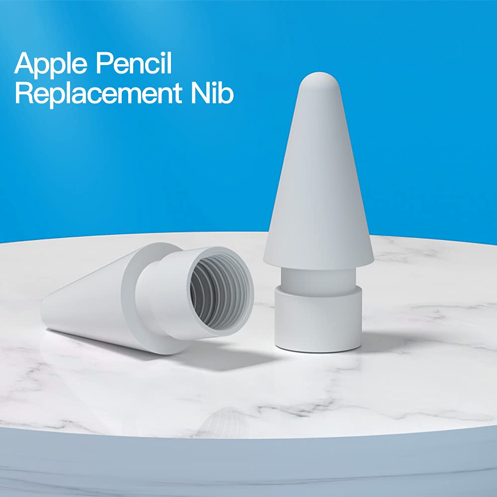 AWINNER Replacement Tips Compatible for Apple Pencil 1st & 2nd Generation 4 Pack - Precise Stylus Nib for iPad Pro Pencil, Smooth Writing Drawing Pen Tip, Compatible with Pencil Pro & Logitech Crayon