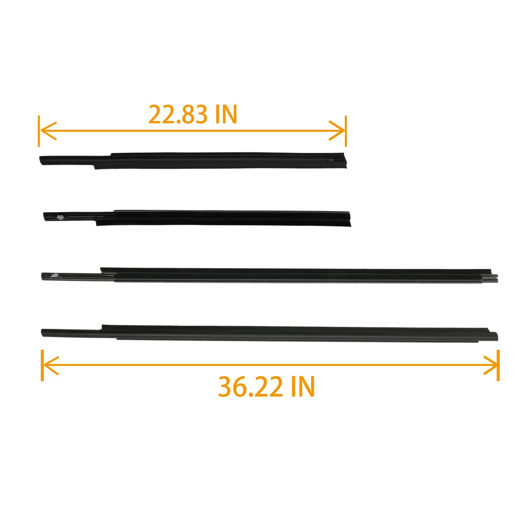 Window Trim Seal, Compatible with 1996-2002 Toyota 4Runner 4-Door, Window Molding Weather Stripping Belt Set, 68161-35010, 68162-35010, 68163-35010, 68164-35010, Door Weatherstrip Rubber Moulding 4PCS