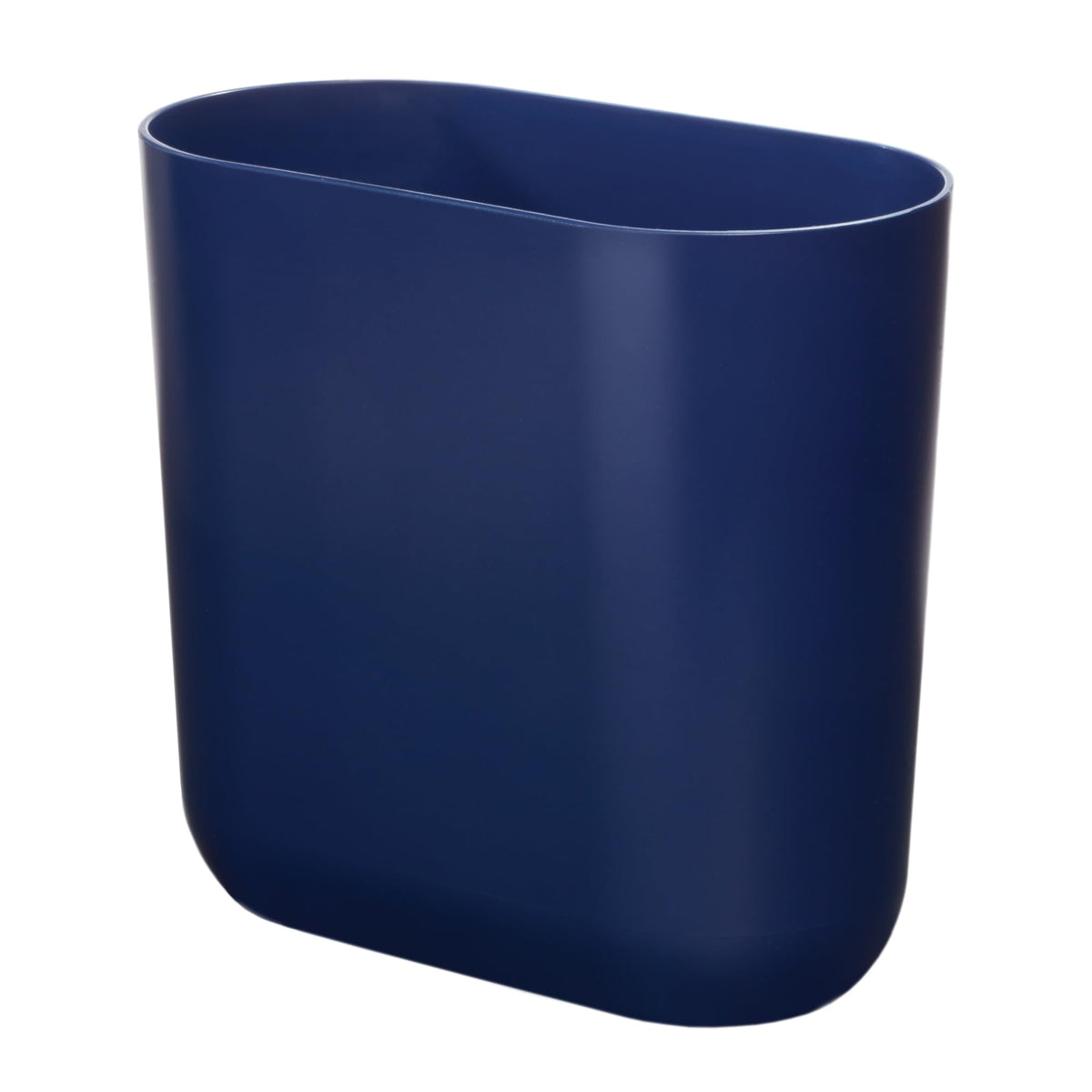 iDesign Small Slim Plastic Bathroom Trash Can, Black | Garbage Can for Bedroom, Office, Desk, Dorm