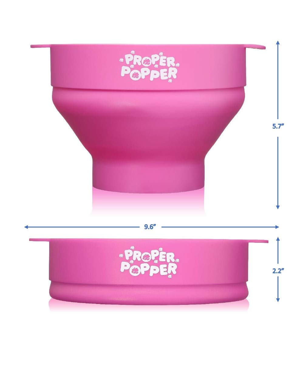 The Original Proper Popper Microwave Popcorn Popper, Silicone Popcorn Maker, Collapsible Bowl BPA Free & Dishwasher Safe - (Aqua)